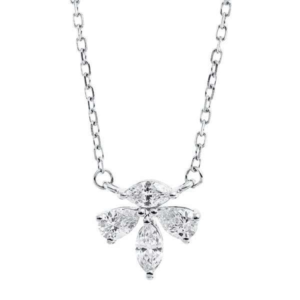 Collier aus 750 Weißgold 4 Diamanten 0.28ct