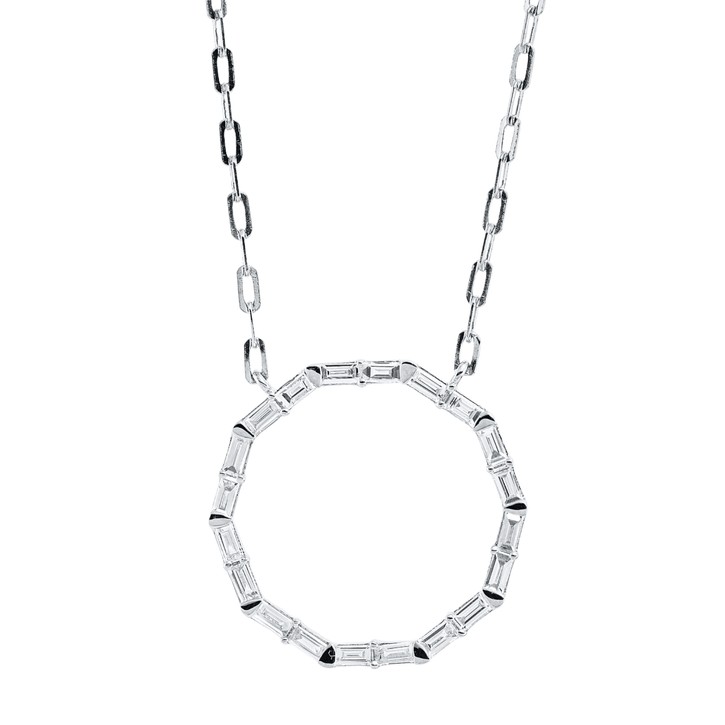 Collier Kreis aus 750 Weißgold 20 Diamanten 0.4ct
