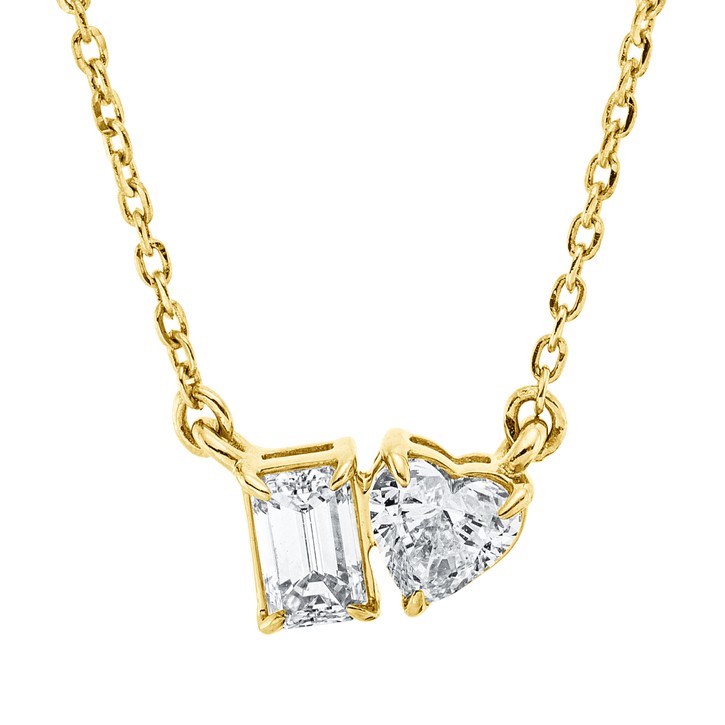 Collier aus 750 Gelbgold 2 Diamanten 0.38ct