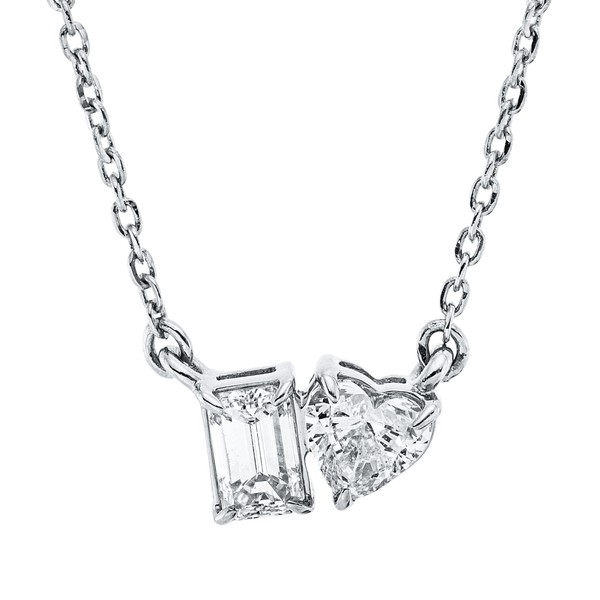 Collier aus 750 Weißgold 2 Diamanten 0.38ct