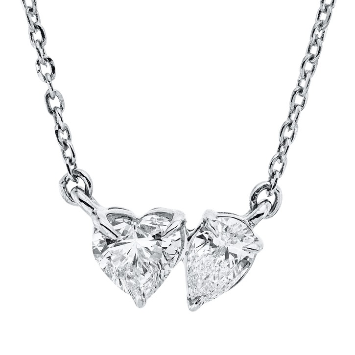 Collier aus 750 Weißgold 2 Diamanten 0.38ct