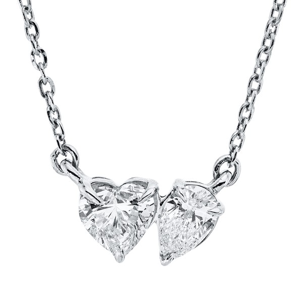 Collier aus 750 Weißgold 2 Diamanten 0.38ct