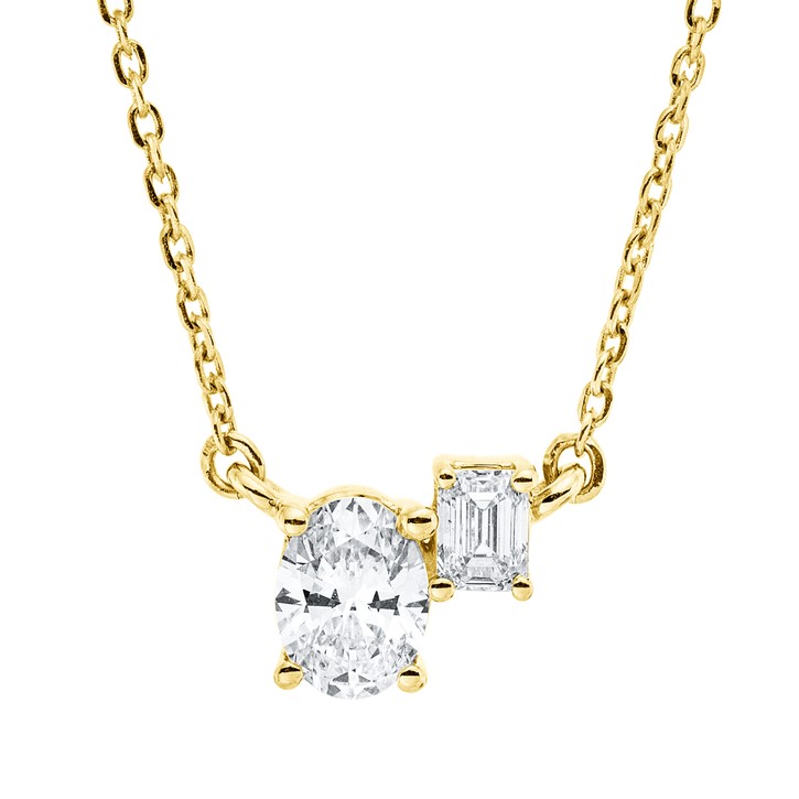 Collier aus 750 Gelbgold 2 Diamanten 0.41ct