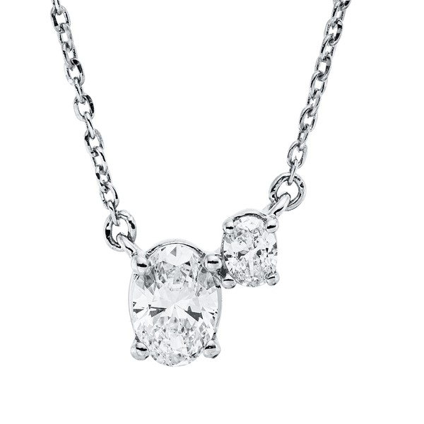 Collier aus 750 Weißgold 2 Diamanten 0.36ct