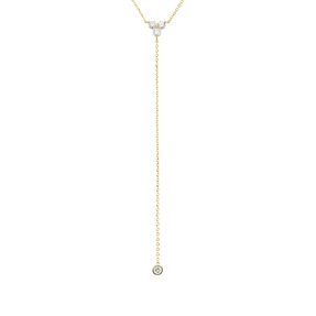 Collier aus 750 Gold Gelbgold 4 Diamanten 0,33ct TW-VSI/SI L:45cm
