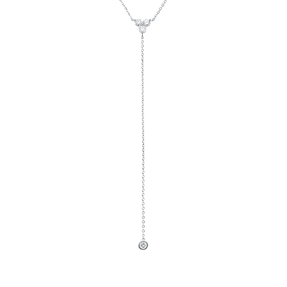 Collier aus 750 Gold Weißgold 4 Diamanten 0,33ct TW-VSI/SI L:45cm