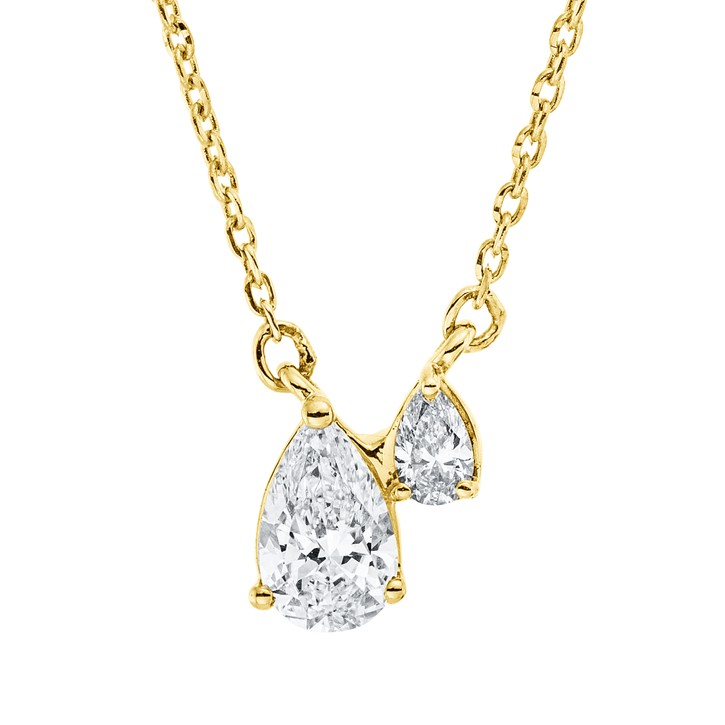Collier aus 750 Gelbgold 2 Diamanten 0.37ct