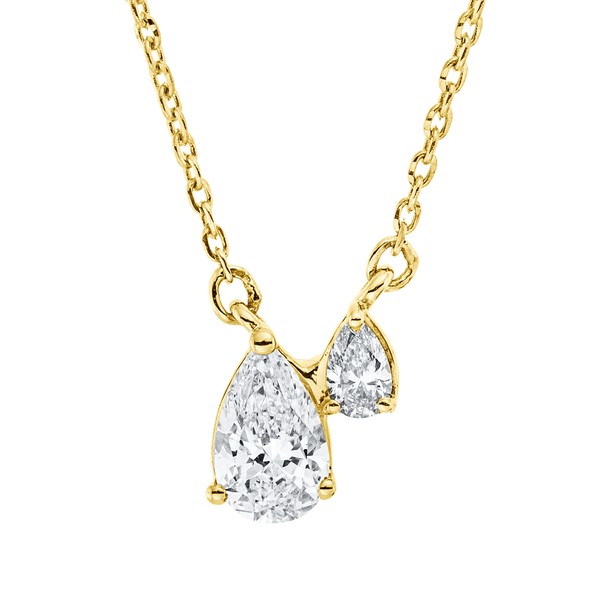 Collier aus 750 Gelbgold 2 Diamanten 0.37ct