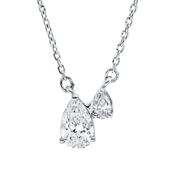 Collier aus 750 Weißgold 2 Diamanten 0.37ct