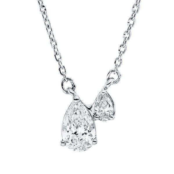Collier aus 750 Weißgold 2 Diamanten 0.37ct