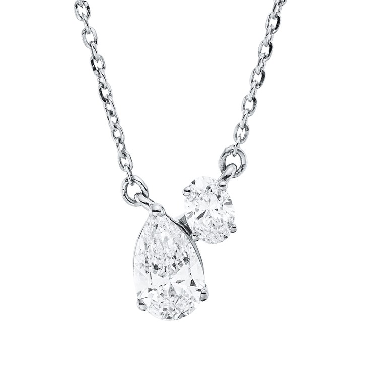 Collier aus 750 Weißgold 2 Diamanten 0.42ct