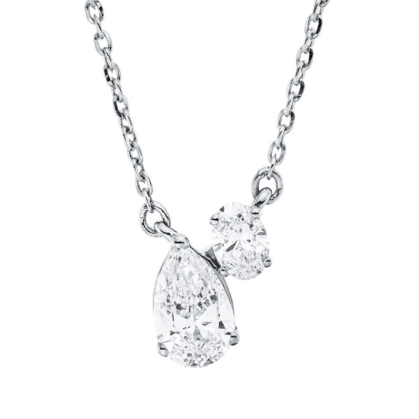 Collier aus 750 Weißgold 2 Diamanten 0.42ct
