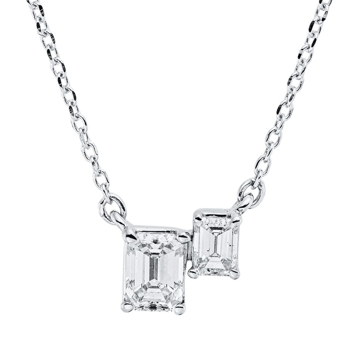 Collier aus 750 Weißgold 2 Diamanten 0.43ct