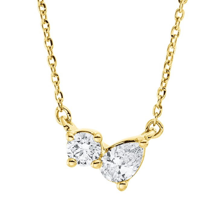 Collier aus 750 Gelbgold 2 Diamanten 0.27ct