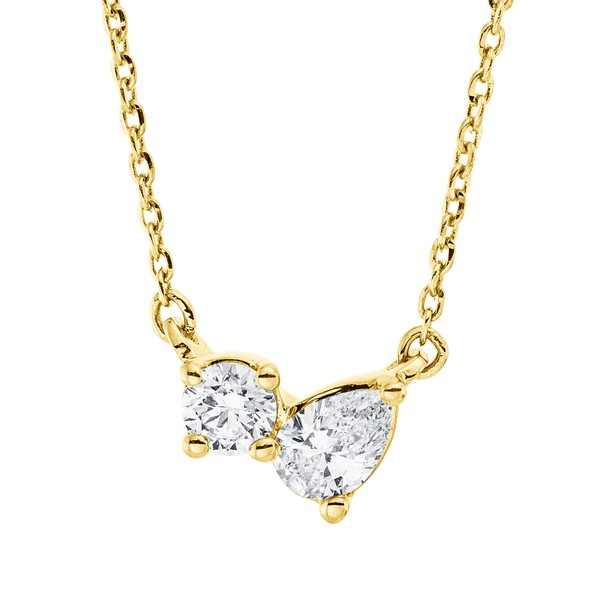 Collier aus 750 Gelbgold 2 Diamanten 0.27ct
