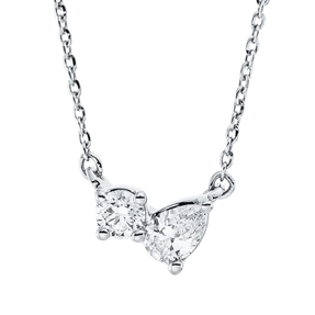 Collier aus 750 Gold Weißgold 2 Diamanten 0,26ct TW-SI L:45cm Collier aus 750 Gold Weißgold 2 Diamanten 0,26ct TW-SI L:45cm
