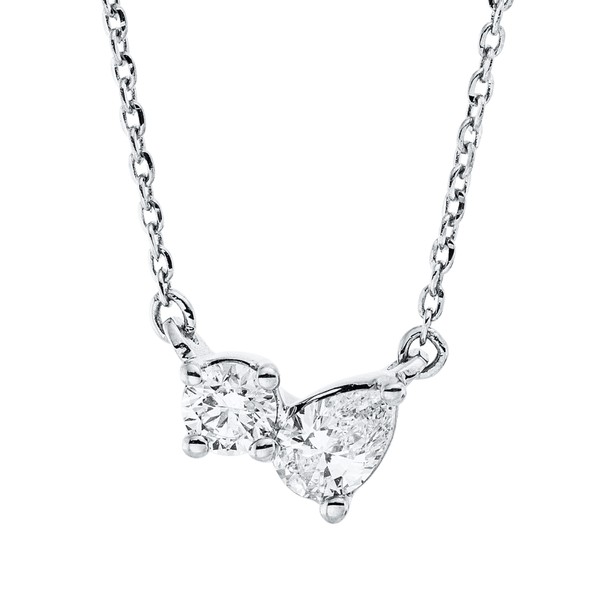 Collier aus 750 Weißgold 2 Diamanten 0.26ct