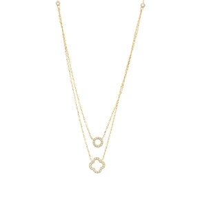 Collier aus 750 Gold Gelbgold 36 Diamanten 0,17ct TW-VSI/SI L:45cm