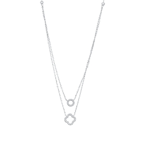 Collier aus 750 Gold Weißgold 36 Diamanten 0,17ct TW-VSI/SI L:45cm
