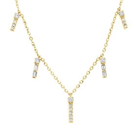 Collier aus 750 Gold Gelbgold 20 Diamanten 0,16ct TW-VSI/SI L:45cm Collier aus 750 Gold Gelbgold 20 Diamanten 0,16ct TW-VSI/SI L:45cm