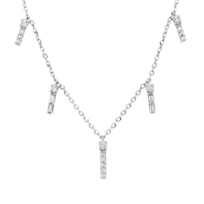 Collier aus 750 Gold Weißgold 20 Diamanten 0,17ct TW-VSI/SI L:45cm