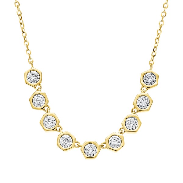 Collier aus 750 Gelbgold 9 Brillanten 0.14ct