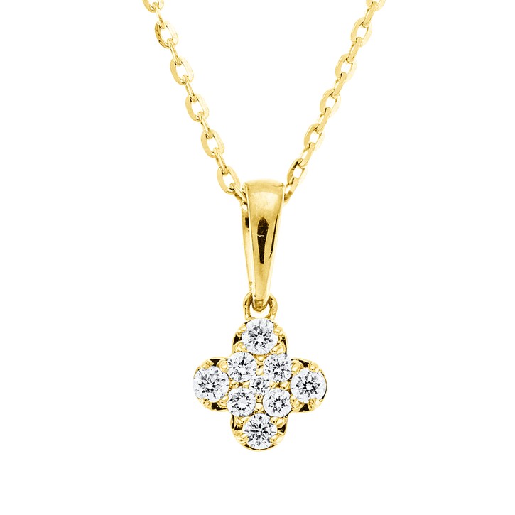 Collier aus 750 Gelbgold 9 Brillanten 0.07ct