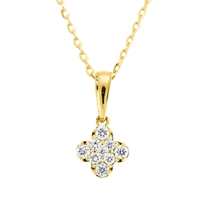 Collier aus 750 Gold Gelbgold 9 Diamanten 0,07ct TW-VSI/SI L:45cm