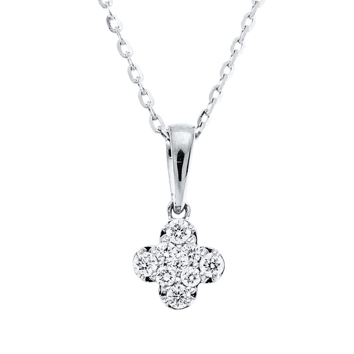 Collier aus 750 Weißgold 9 Brillanten 0.07ct