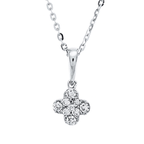 Collier aus 750 Gold Weißgold 9 Diamanten 0,07ct TW-VSI/SI L:45cm Collier aus 750 Gold Weißgold 9 Diamanten 0,07ct TW-VSI/SI L:45cm