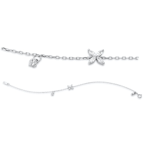 Armband aus 750 Gold Weißgold 5 Diamanten 0,24ct TW-SI L:17,8cm