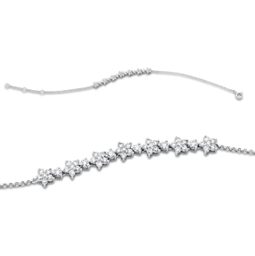 Armband aus 750 Weißgold 48 Brillanten 0,72ct TW-VSI/SI B:4,4mm L:18cm