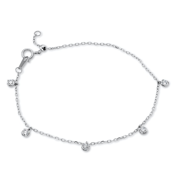 Armband aus 750 Weißgold 5 Brillanten 0.37ct
