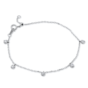Armband aus 750 Gold Weißgold 5 Brillanten 0,37ct TW-PI L:17,8cm