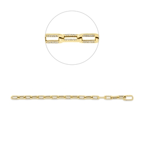 Armband aus 750 Gold Gelbgold 420 Brillanten 1,58ct TW-SI B:5,8mm L:18,8cm