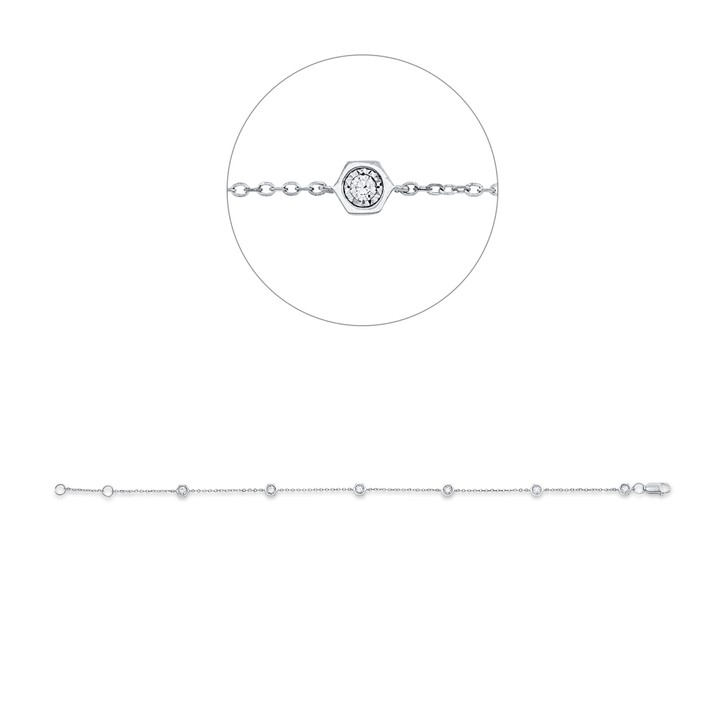 Armband aus 750 Weißgold 6 Brillanten 0.13ct