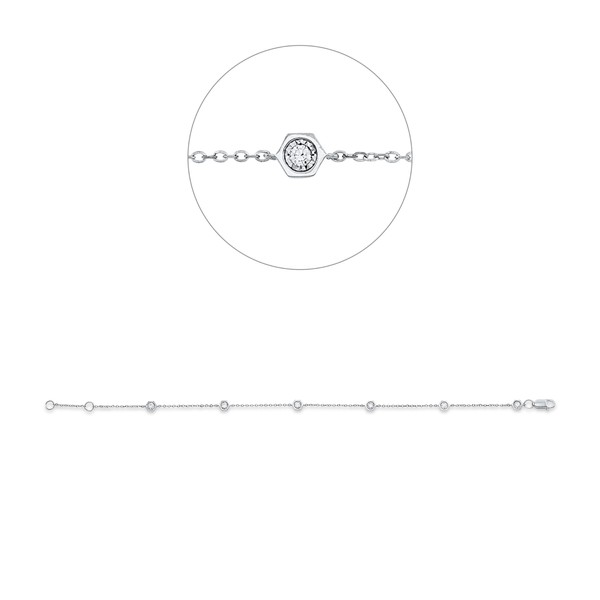 Armband aus 750 Weißgold 6 Brillanten 0.13ct