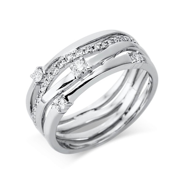 Ring aus 750 Weißgold 32 Brillanten 0.39ct