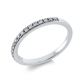 Halb-Memoire Ring aus 750 Weißgold 17 Brillanten 0,18ct W-SI H:2,1mm Halb-Memoire Ring aus 750 Weißgold 17 Brillanten 0,18ct W-SI H:2,1mm