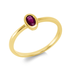 Ring aus 750 Gold Gelbgold Rubin 0,28ct rot B:4,7mm