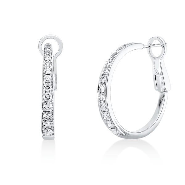 Creolen aus 750 Weißgold 36 Brillanten 0.88ct
