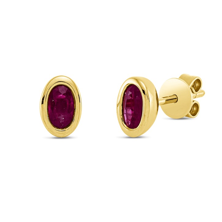 Ohrstecker aus 750 Gelbgold 2 Rubine