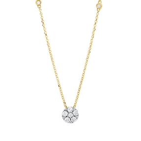 Collier aus 750 Gold Gelbgold 15 Brillanten 0,23ct TW-SI L:43,2cm Collier aus 750 Gold Gelbgold 15 Brillanten 0,23ct TW-SI L:43,2cm