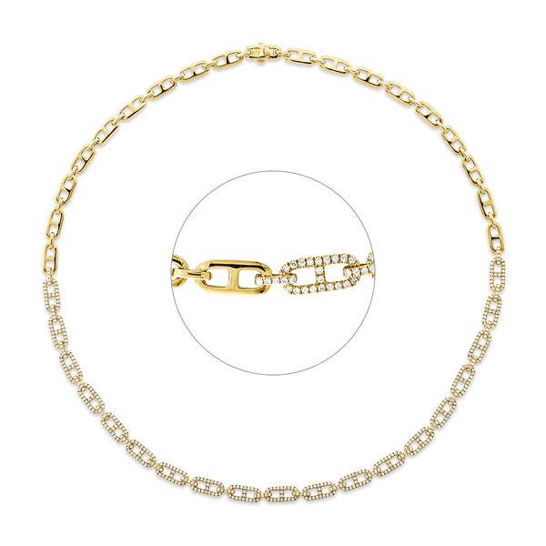 Collier aus 750 Gelbgold 480 Brillanten 1.71ct