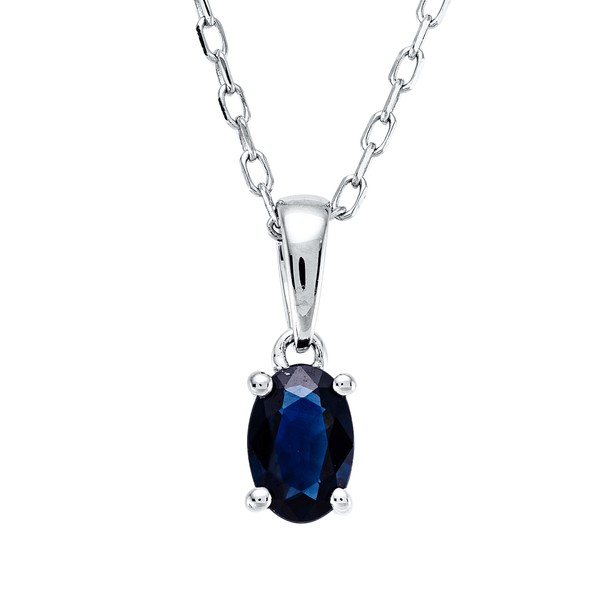 Collier aus 750 Weißgold Saphir