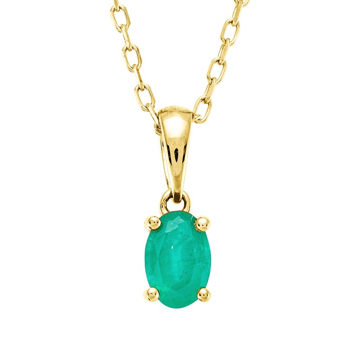 Collier aus 750 Gelbgold Smaragd