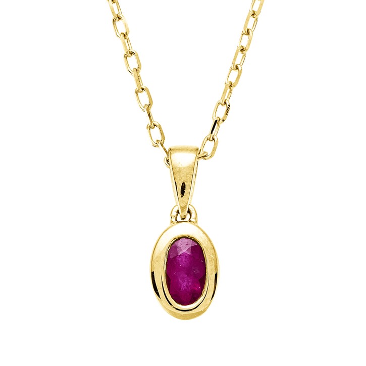 Collier aus 750 Gelbgold Rubin
