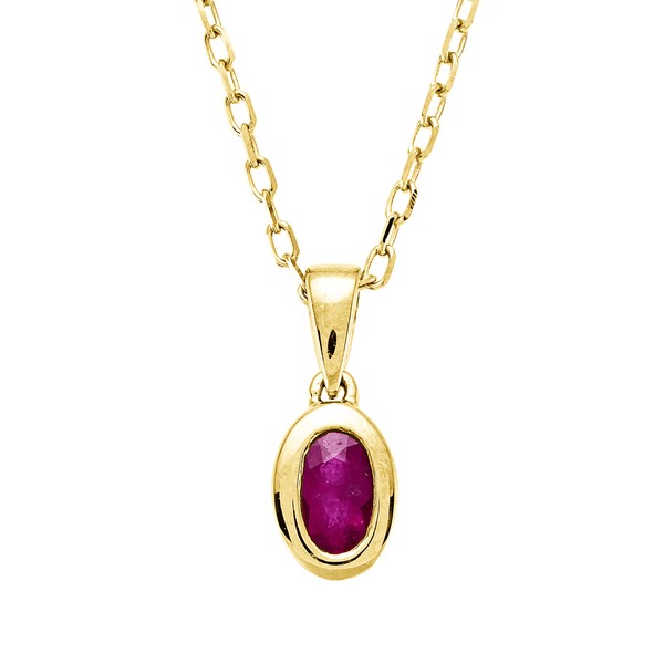 Collier aus 750 Gelbgold Rubin
