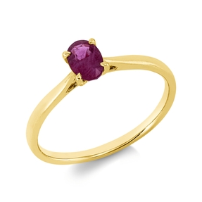Ring aus 750 Gold Gelbgold Rubin 0,54ct rot B:5,9mm