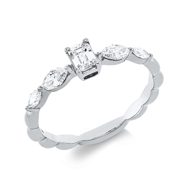 Solitaire Ring aus 750 Weißgold 5 Diamanten 0.59ct